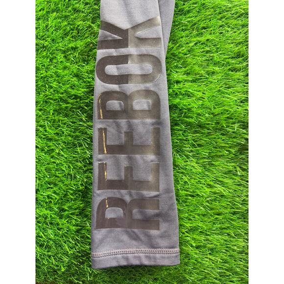 Reebok Women’s Leggings XS Gray Stretch Activewear Gym Yoga Pants Logo Print - Picture 4 of 9